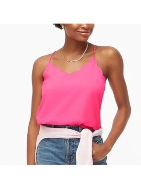 J. Crew Pink Scalloped Carrie Camisole Tank
